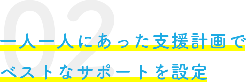 一人一人にあった支援計画で ベストなサポートを設定